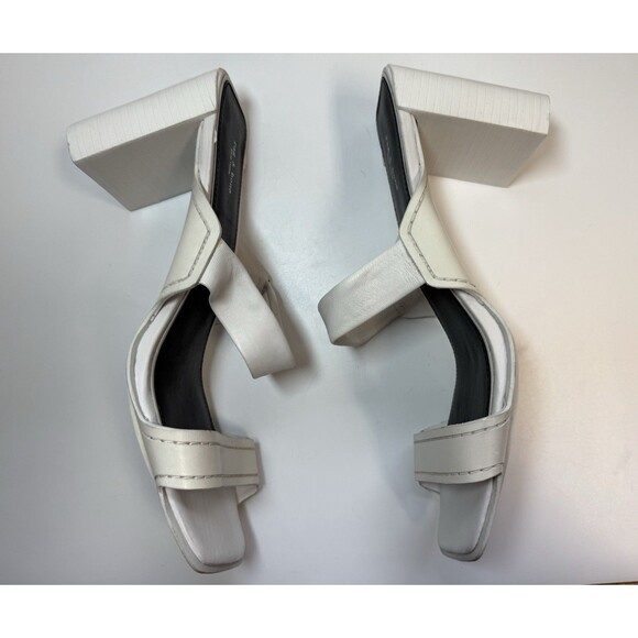 Rag & Bone Colt Leather Slip On Sandal In Brightest White Sz 10 - Picture 4 of 9